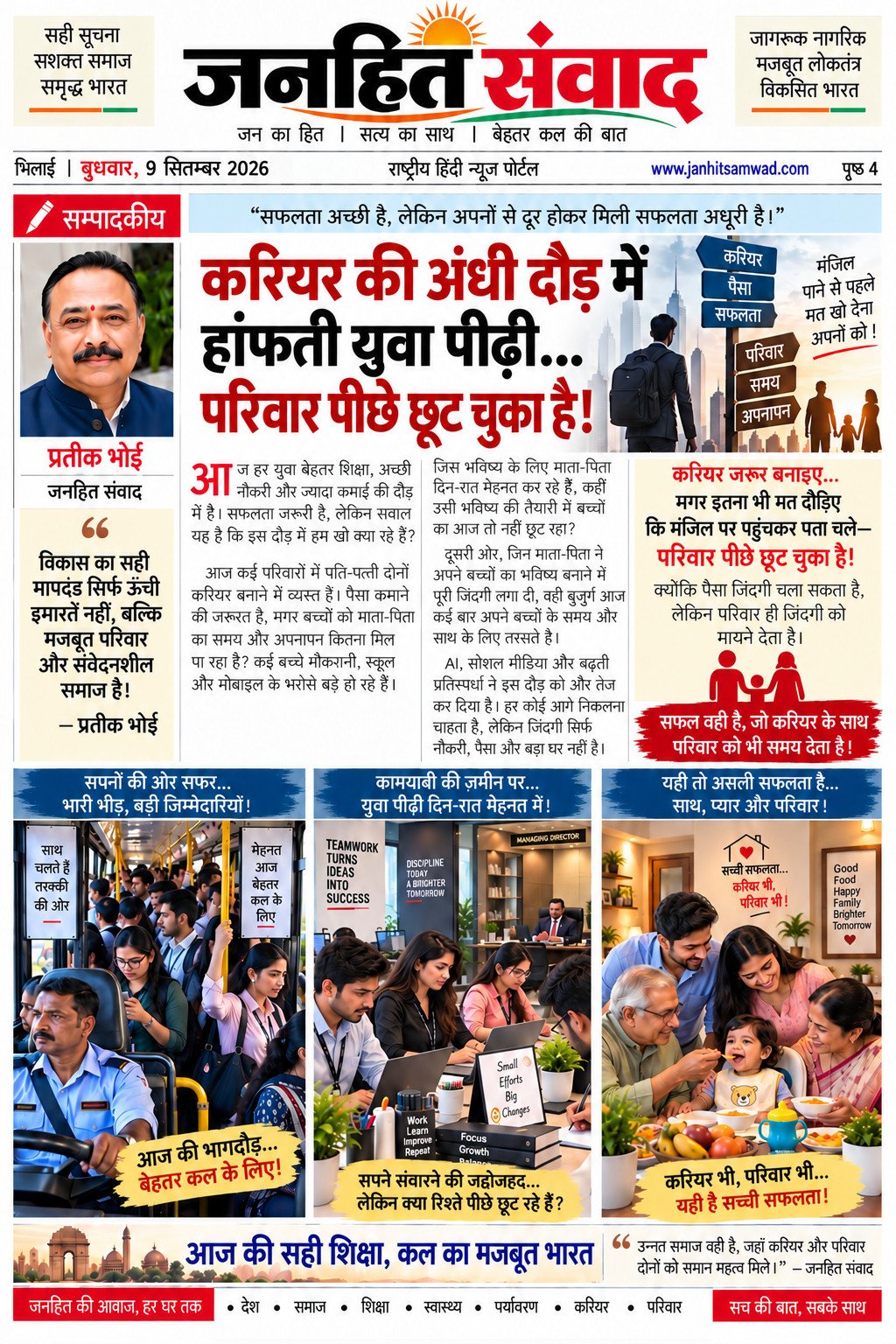 करियर के अंधी दौड़ में दौड़ती आज की युवा पीढ़ी...